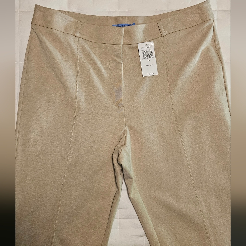NWT J. McLaughlin Deanne Straight Leg Crop Pant: Color- Heather Sand: Size- 14 - Picture 6 of 15